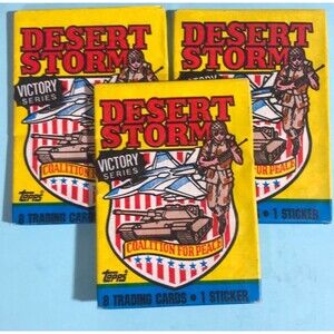 1991 Topps Desert Storm Victory Series 3 packs 8cards 1 sticker /pk